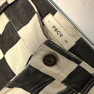 P&Co Black and White Checkered Women Jeans